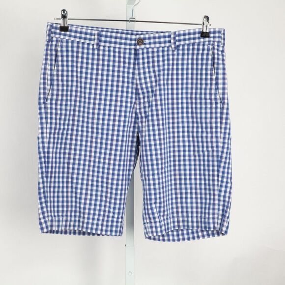 Brooks Brothers Other - Brooks Brothers Shorts Mens W35 Blue Gingham Plaid Flat Front